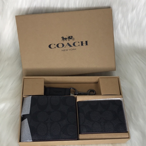 Coach Boxed 3 In 1 Wallet Gift Set In Signature Canvas - Picture 11 of 12